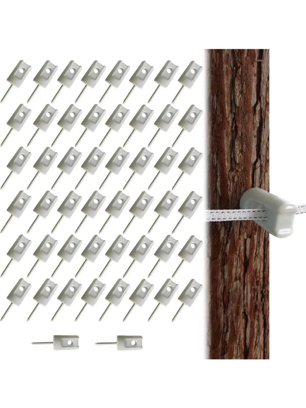 Heavy Duty Electric Fence Ceramic Insulators with 50 Lag Screws - Durable
